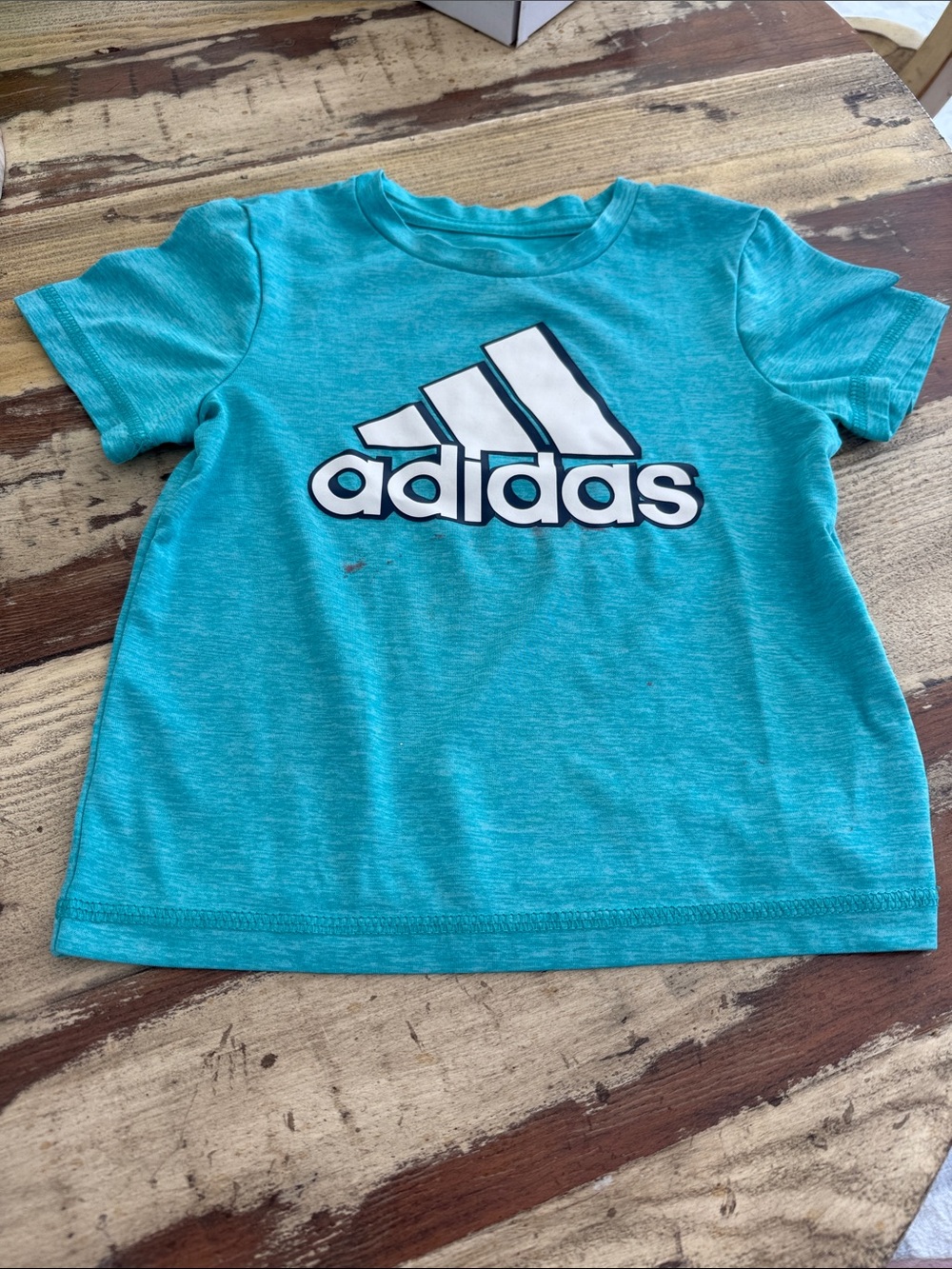 adidas Kids Teal Logo Short Sleeve Tee
